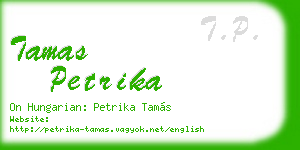 tamas petrika business card
